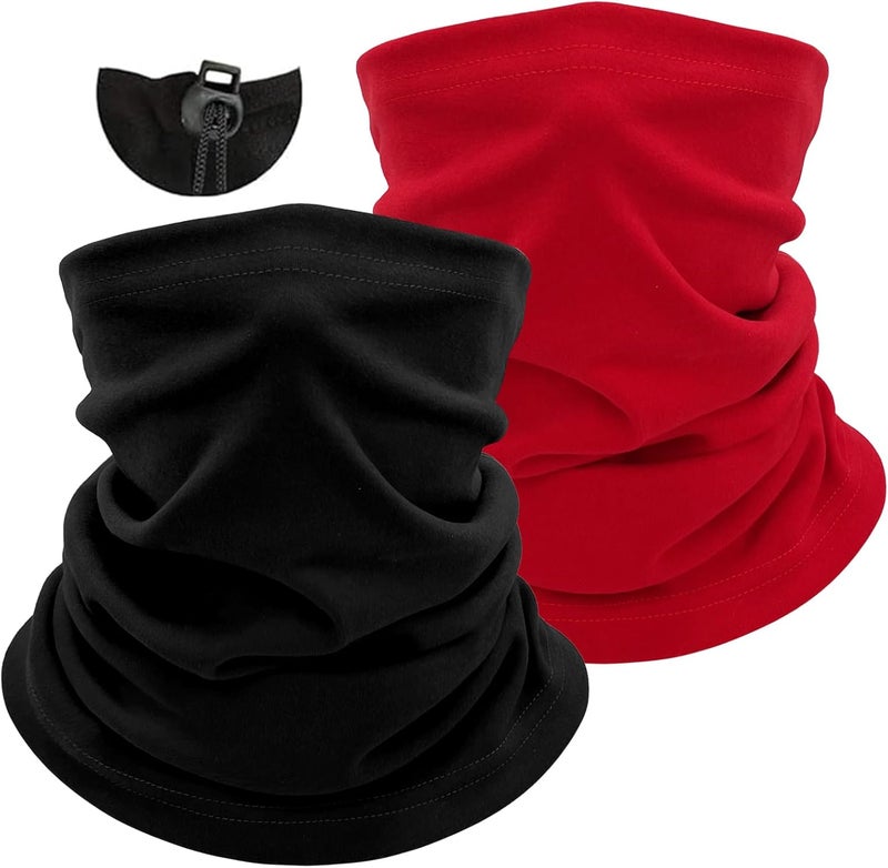 Beurlike 2 Pack Winter Neck Warmer Gaiter Women Men Fleece Warm Windproof Face Scarf Cover Ski Mask for Cold Weather - Image 1